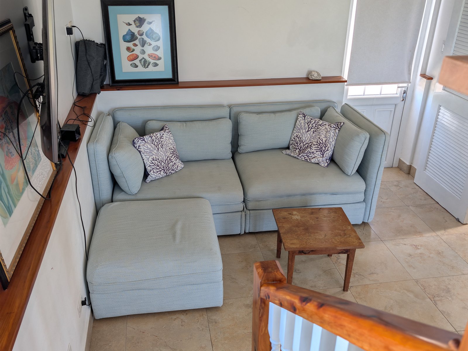 The living area from the stairs